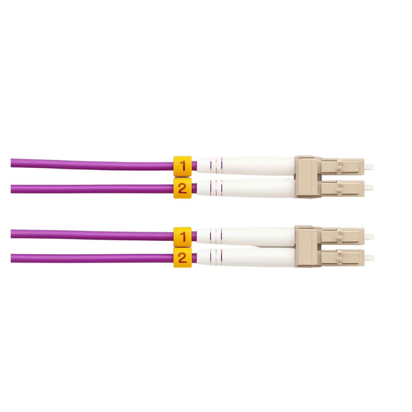 10 m LC-LC OM4 multimode duplex patch lead with 50/125 µm fibre and LSZH jacket for high-speed network links