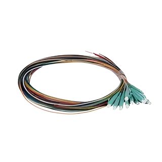 Grove 2M LC Multimode OM4 Fibre Pigtail Pack of 12 with LSZH jacket, colour-coded for splicing and high-speed cabling.