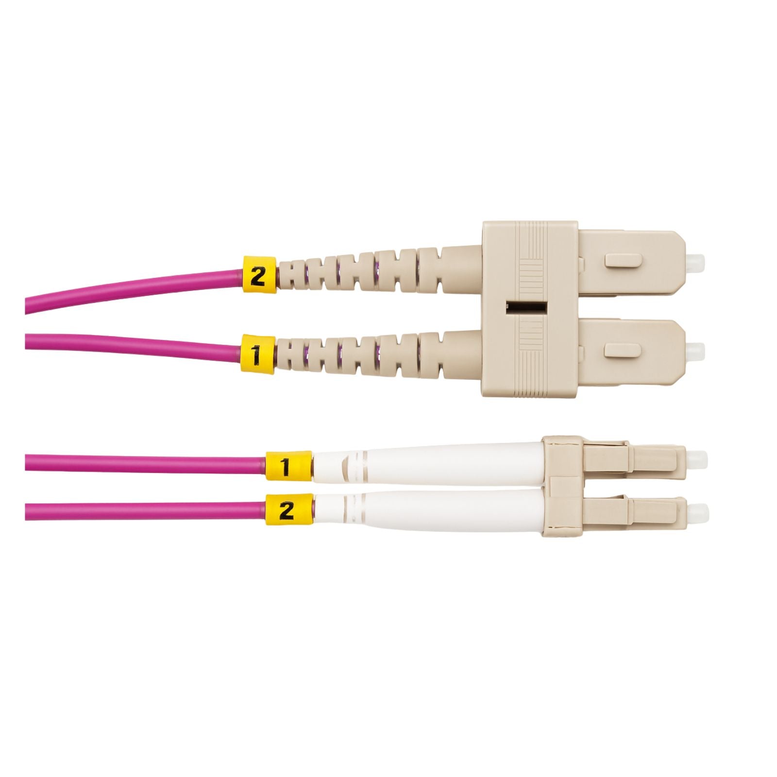 20 m SC-LC OM4 MM duplex patch lead with 50/125 µm fibre and LSZH jacket for high-speed, reliable network connections