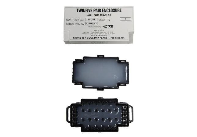 Grove 2/5 pair grease filled enclosure with Telstra logo, weatherproof snot box for copper cable joint protection