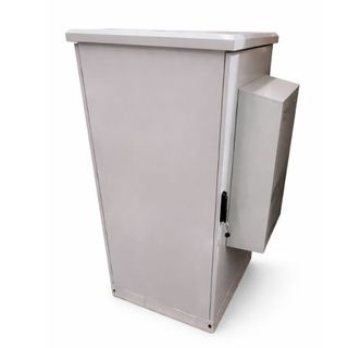 Grove 27RU IP65 weatherproof 800×800 steel cabinet with built-in 1500W air conditioner for outdoor network and telecom equipment.