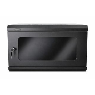 Grove 6RU wall cabinet, 330x540x350mm, steel, lockable tinted acrylic door, removable side panels, vented, wall-mounted data rack enclosure.