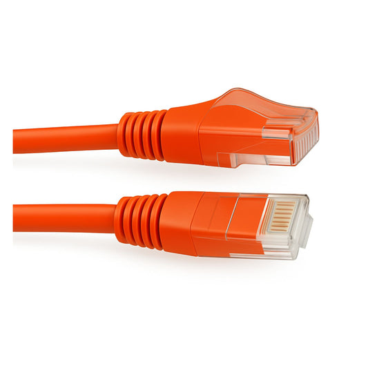 1.5 m orange Cat6 thin 28 AWG LSZH Ethernet patch lead for high-speed 1 Gbps network connections
