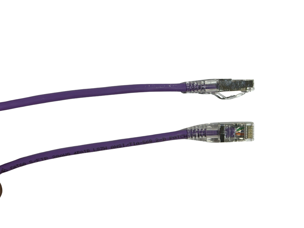 Purple Grove 2.0M Cat6A Thin S/FTP Patch Lead 28AWG for secure, high-speed networking over extended distances, ideal for home and professional setups.