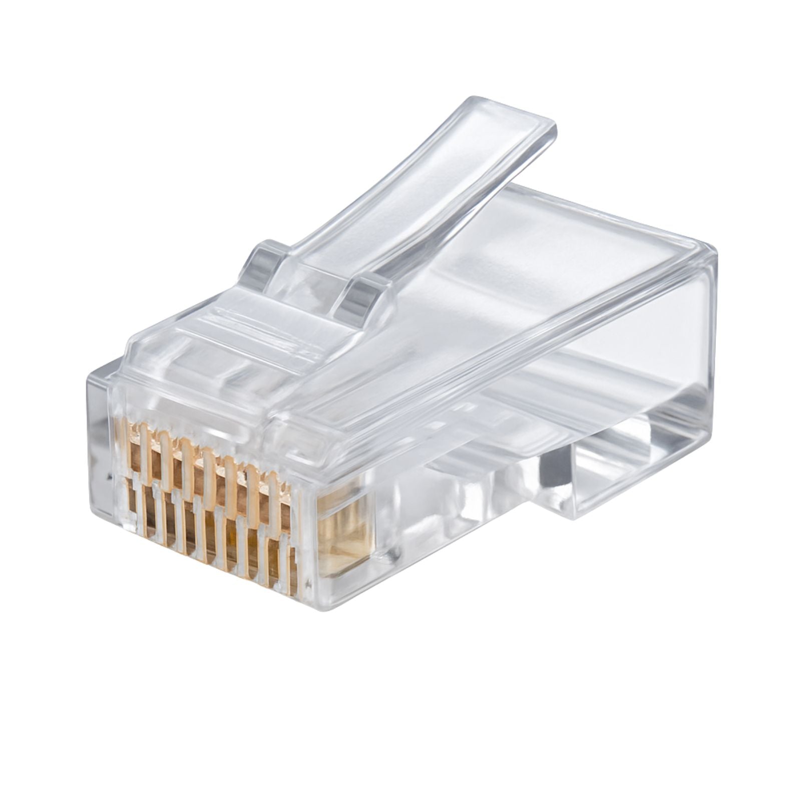 Cat6 8P8C R/So & St UTP RJ45 plug in 100-pack for solid and stranded network cables, suitable for Cat6 Ethernet terminations