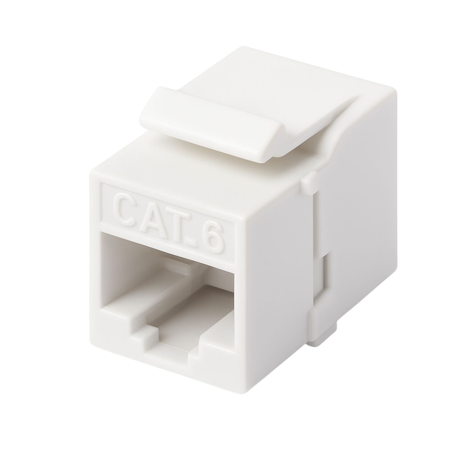 Cat6 RJ45 to RJ45 keystone coupler, for metric Ethernet patch panels and wall plates, high‑speed network connections