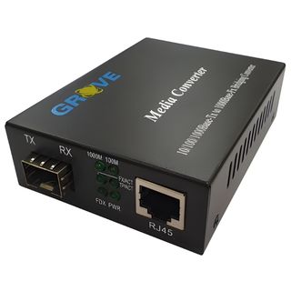 Grove Gigabit media converter case for fibre to Ethernet networks, protective enclosure. SFP modules not included.